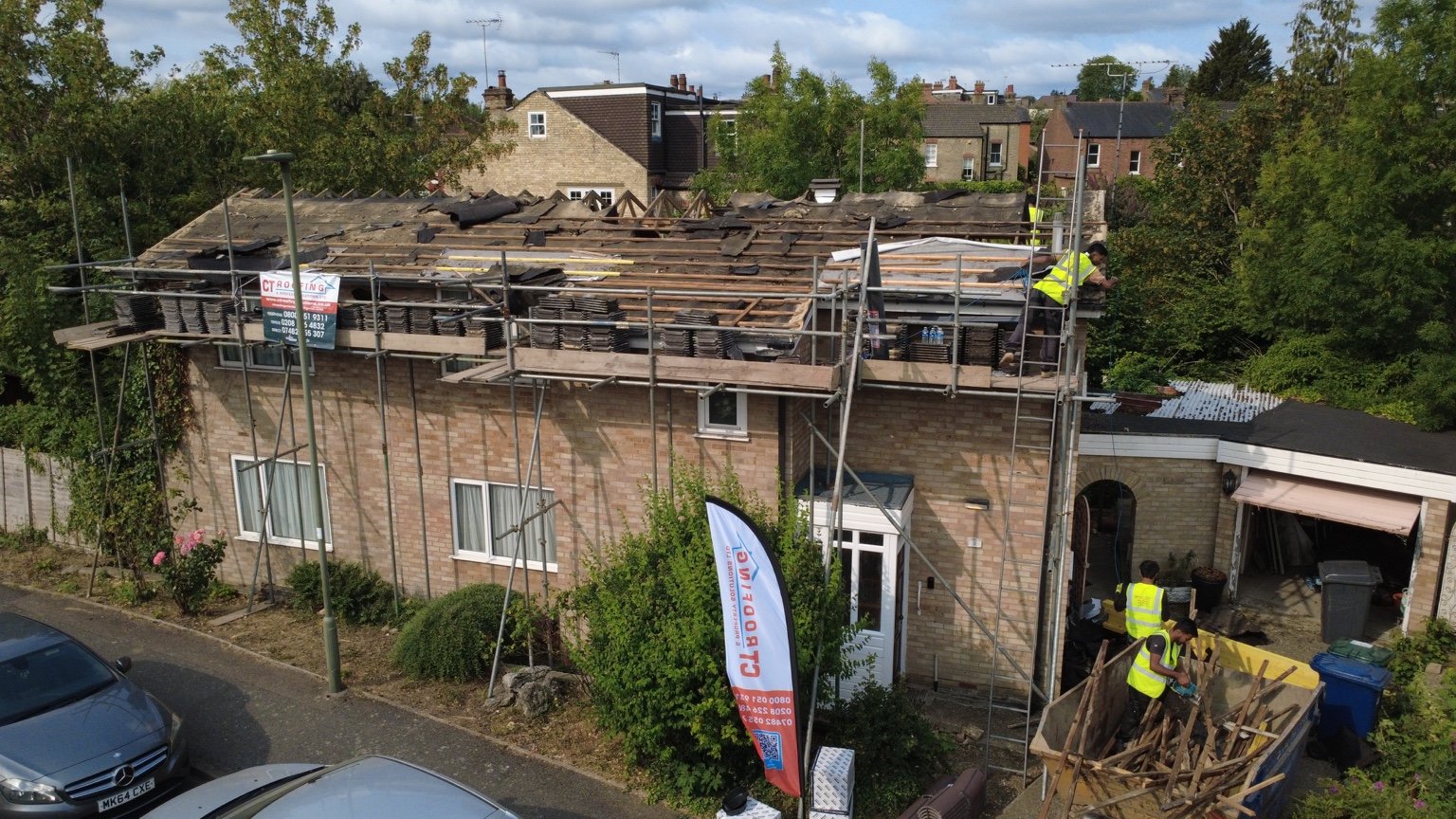 Roof strip-off underway
