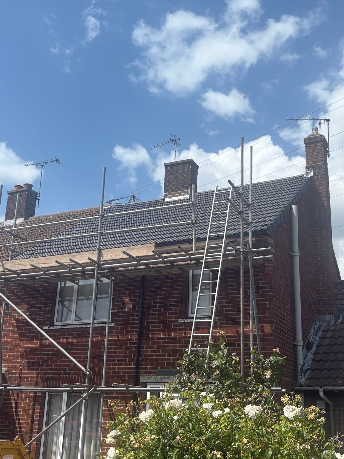 Completed rear roof elevation