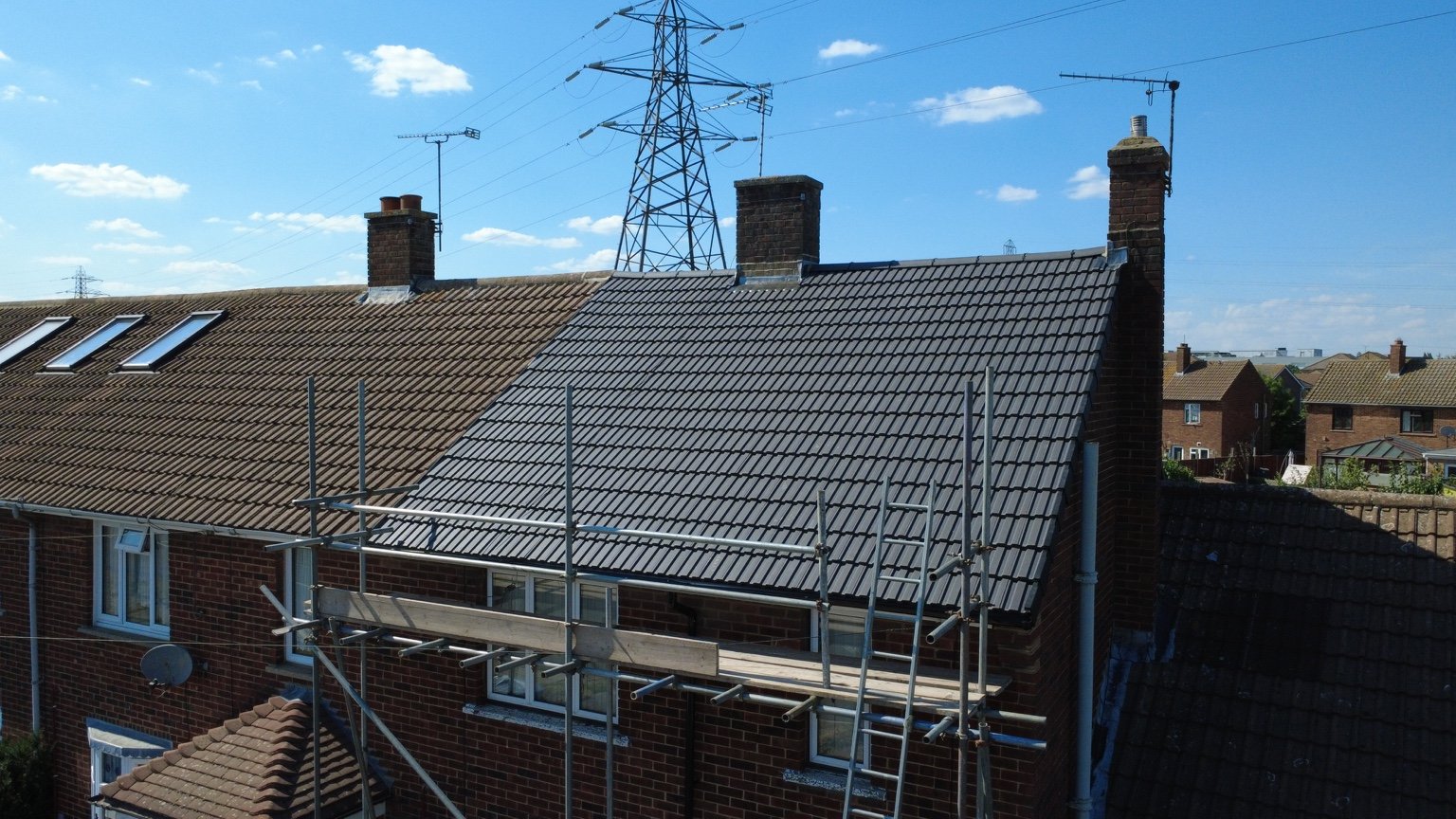 Completed roof – aerial view