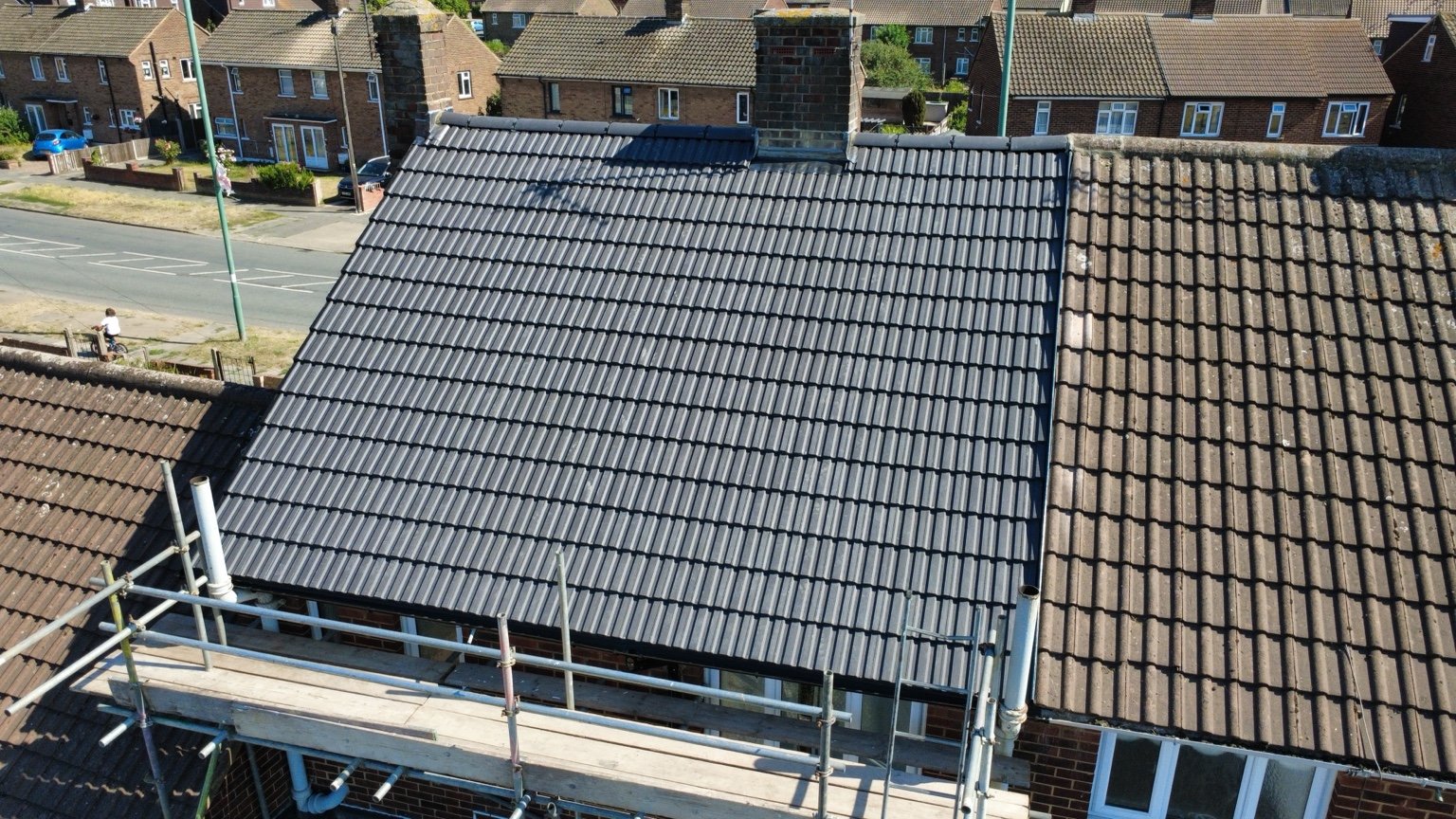 Completed tiled roof replacement in Dartford