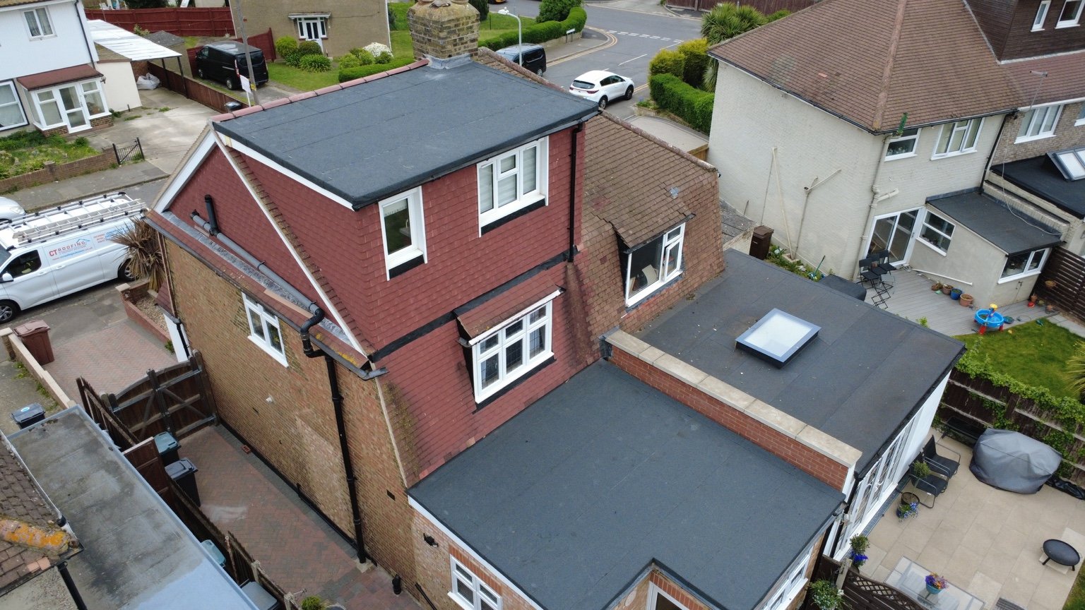 Completed torch-on flat roofs in Gravesend